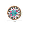 4 Pcs Beige Background With Blue and Pink flower Handcrafted Rattan Coaster with Natural Shell Inlay - Decorative & Heat Insulating Drink Mat