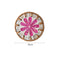 4 Pcs Khaki Background With Pink flower Handcrafted Rattan Coaster with Natural Shell Inlay - Decorative & Heat Insulating Drink Mat