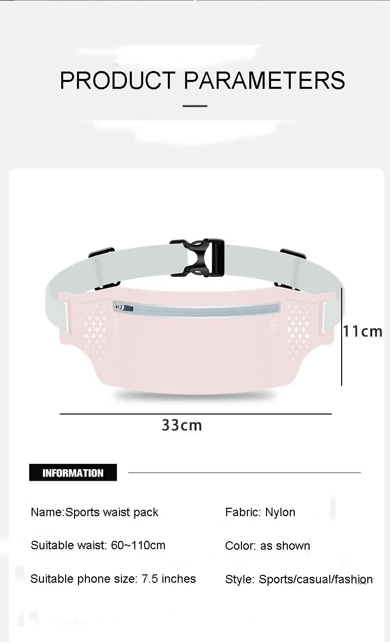 2 Pcs Pink Lightweight Women's Running Waist Bag - Splash-Proof Fitness Belt with Stretchable Phone Storage