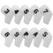 White Golf Iron Head Covers Set of 10 - Waterproof PU Leather Club Protectors with Embroidered Numbers (3-9, P, A, S)