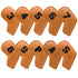 Yellow Golf Iron Head Covers Set of 10 - Waterproof PU Leather Club Protectors with Embroidered Numbers (3-9, P, A, S)