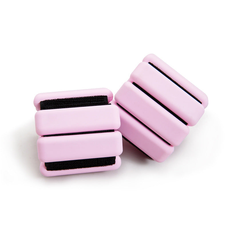 Pink Adjustable Silicone Wrist & Ankle Weights - 2lb Pair (900g) | Comfortable Fitness Resistance Bands for Workout, Running, Training