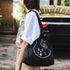 Black Foldable Waterproof Shopping Tote Bag Set - Large Capacity Lightweight Reusable Grocery Bag with Matching Pouch