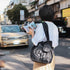 Black Foldable Waterproof Shopping Tote Bag Set - Large Capacity Lightweight Reusable Grocery Bag with Matching Pouch