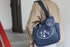 Dark Blue Foldable Waterproof Shopping Tote Bag Set - Large Capacity Lightweight Reusable Grocery Bag with Matching Pouch