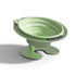 Green Foldable Elevated Pet Bowl Set - Tilted Ergonomic Cat Feeder with Aluminum Stand & Silicone Bowl