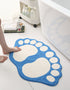 2 Pcs Green And White Foot-Shaped Plush Bath Mat - Non-Slip Absorbent Bathroom Rug for Bedroom and Doorway (50x80cm)