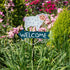Green Frog Pattern Charming Metal Garden Stakes | Welcome Yard & Lawn Decor