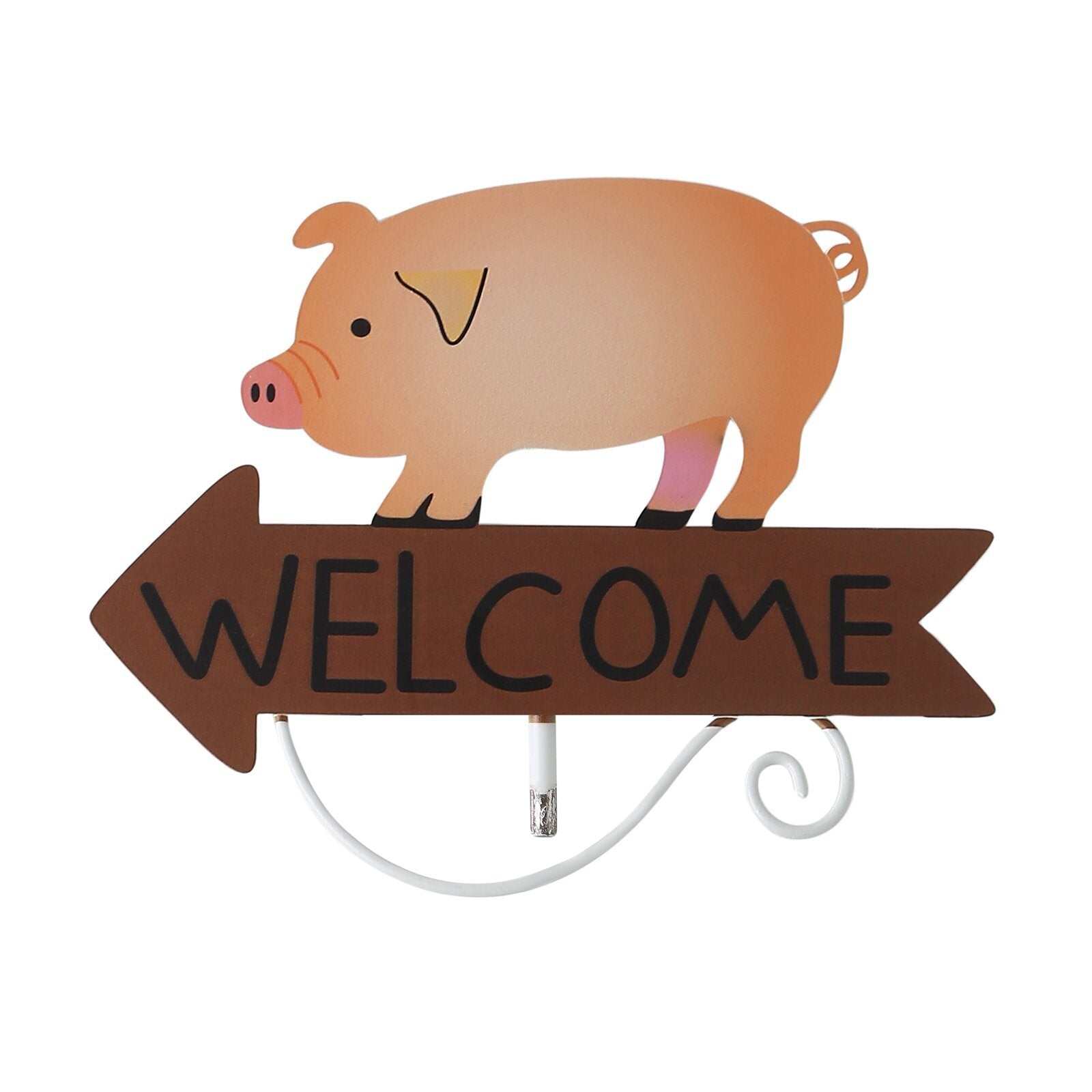 Grey Goat Pattern Charming Metal Garden Stakes | Welcome Yard & Lawn Decor