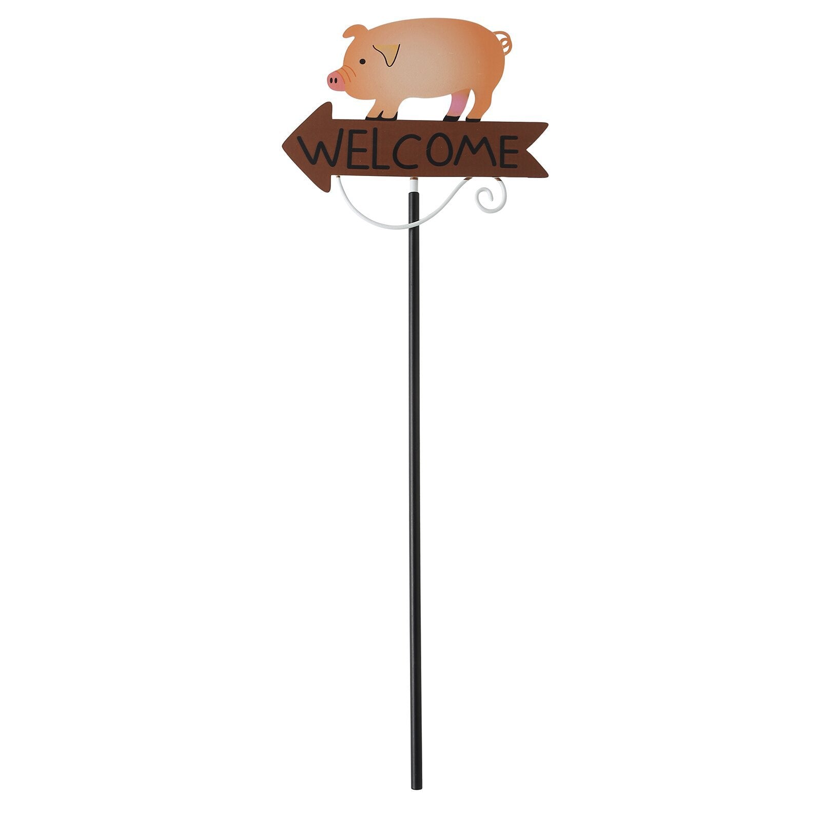 Pink Pig Pattern Charming Metal Garden Stakes | Welcome Yard & Lawn Decor