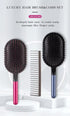 Blue Air Cushion Massage Paddle Brush & Wide Tooth Comb Set - Gentle Detangling for All Hair Types