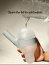 Beige Base Adjustable Height Pet Water Dispenser with Food Bowl Base - Non-Drip Bottle Feeder Station for Dogs & Cats