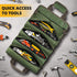 Khaki Heavy Duty Roll-Up Tool Bag Organizer - Waterproof Oxford Fabric Pouch with Multiple Pockets