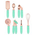 Green And Rose Gold 7-Piece Kitchen Gadget Set - Stainless Steel Utensils with Comfort Grip Handles