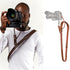 Brown Adjustable Genuine Leather Camera Strap - Crossbody Shoulder Sling for DSLR/SLR(The camera is a prop and is not included)