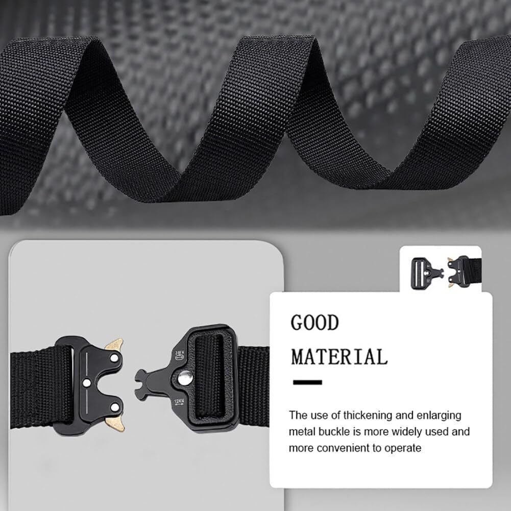 Black Adjustable Tactical Battle Belt Set - Padded MOLLE Outer & Nylon Inner Belt