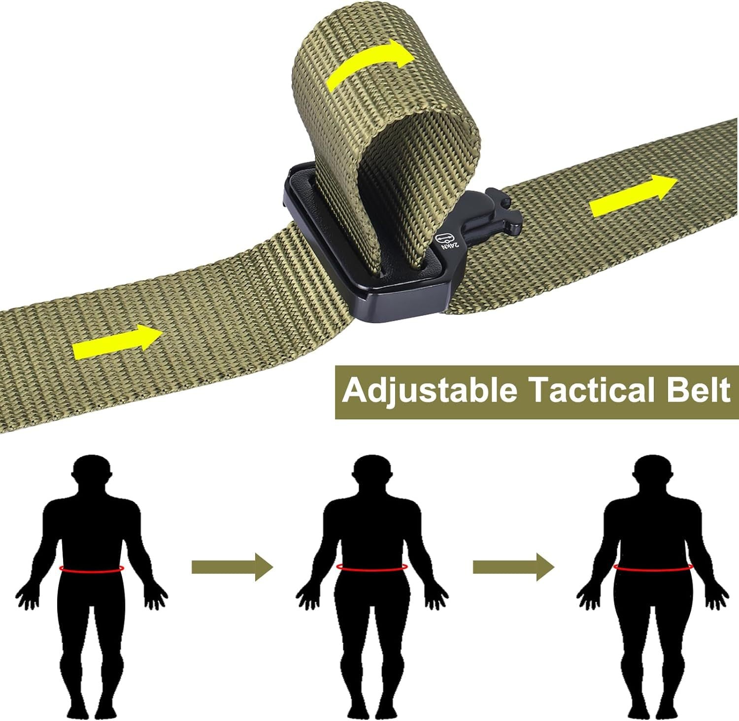 Green Adjustable Tactical Battle Belt Set - Padded MOLLE Outer & Nylon Inner Belt