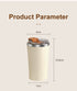White 316 Stainless Steel Rechargeable Electric Self-Stirring Mug - 420ml Automatic Mixing Cup with Magnetic Rotor