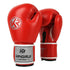 Red And Silver Durable 10oz PU Leather Boxing Gloves - Padded & Ventilated for Training