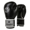 Black And Silver Durable 10oz PU Leather Boxing Gloves - Padded & Ventilated for Training