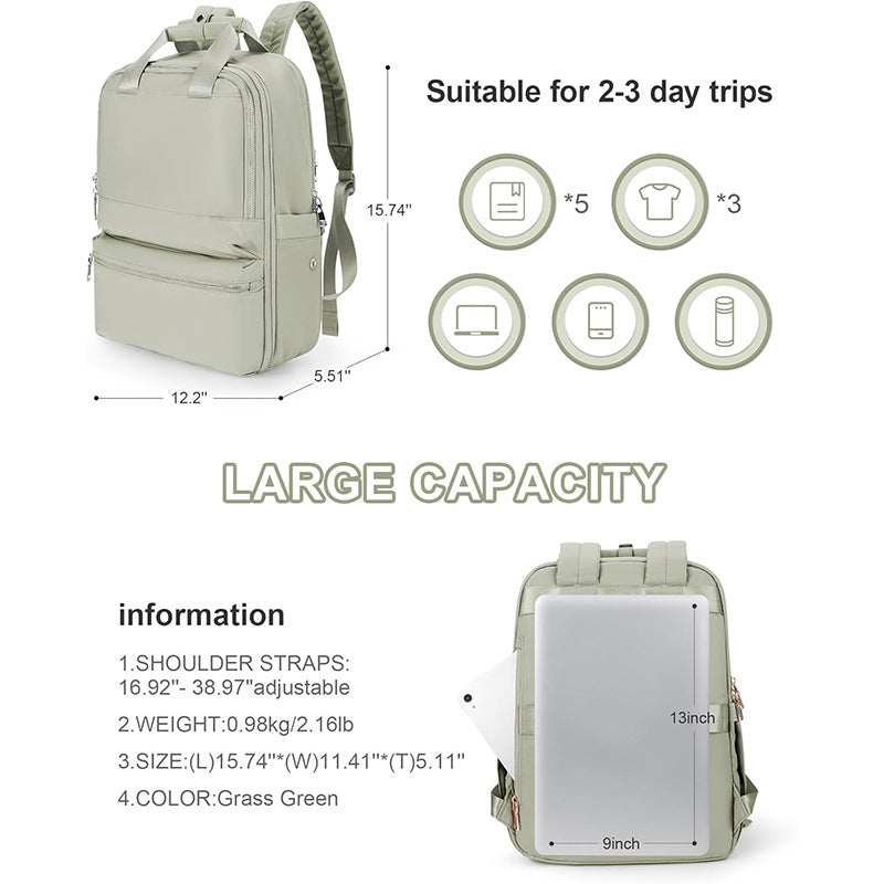 Black Large Capacity Travel Laptop Backpack - Sleek Business Shoulder Bag with Padded Compartment
