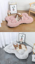 S Grey Rose Velvet Fish Scale Pet Bed - Creative Bone-Shaped Soft and Cozy Dog & Cat Nest