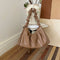 Brown Pleated Handheld Underarm Bag - Stylish & Spacious Tote for Everyday Use