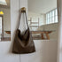 Dark Brown Fashionable Minimalist Bucket Tote Bag - Versatile & Spacious for Daily Commutes