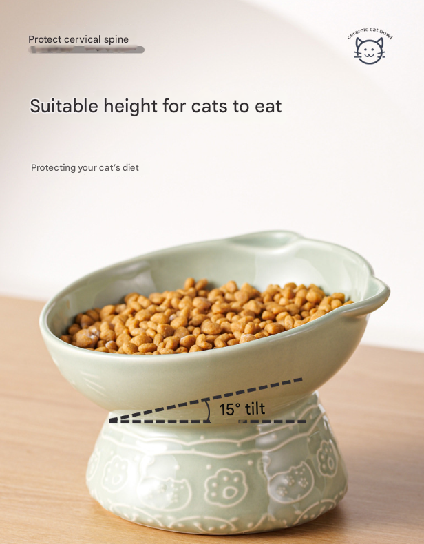 White Vintage Slow Feeder Ceramic Pet Bowl - Anti-Choke Wide-Mouth Design for Cats & Dogs, Prevents Black Chin