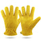M Yellow Durable Cowhide Work Gloves - Insulated Windproof Anti-Slip for Outdoor Handling & Cycling