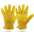 XL Yellow Durable Cowhide Work Gloves - Insulated Windproof Anti-Slip for Outdoor Handling & Cycling
