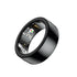 Black Round 0.74inch Smart Ring with Heart Rate and Sleep Tracking - IP68 Waterproof Fitness Tracker with Step Counter