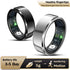 Black Round 0.74inch Smart Ring with Heart Rate and Sleep Tracking - IP68 Waterproof Fitness Tracker with Step Counter