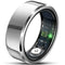 Silver Round 0.74inch Smart Ring with Heart Rate and Sleep Tracking - IP68 Waterproof Fitness Tracker with Step Counter