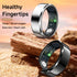 Gold Round 0.77inch Smart Ring with Heart Rate and Sleep Tracking - IP68 Waterproof Fitness Tracker with Step Counter