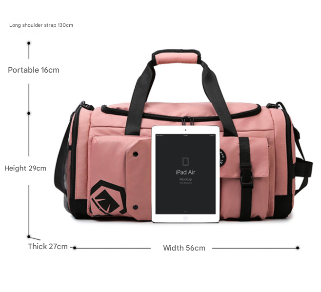 Blue Capacity Travel Duffel Bag - Unisex - Multi-Color - 56x29x27cm