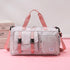 Grey-pink Holographic Gym Duffel Bag - Dry Wet Separation - Large Capacity