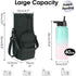Purple Insulated Cup Holder Bag with Adjustable Strap - Water Bottle Carrier with Lock Drawstring & Heatproof Handle