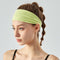 Green Premium Wide Yoga Headband - Breathable Nylon/Spandex Sweat-Wicking Hair Band for Women (49cm Circumference) - Athletic Non-Slip Fitness Headwrap