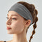 Grey Premium Wide Yoga Headband - Breathable Nylon/Spandex Sweat-Wicking Hair Band for Women (49cm Circumference) - Athletic Non-Slip Fitness Headwrap