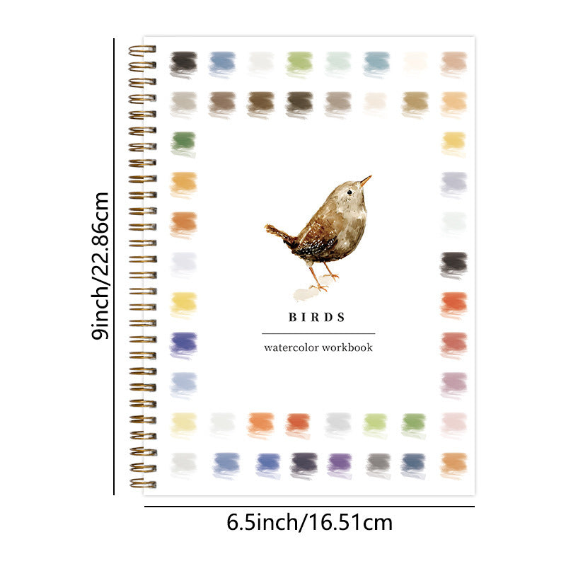 Flowers 2-Pack Watercolor Painting Set - Premium Bird-Themed Coloring Books with Watercolor Paints (22.86x16.51cm) - Artist-Grade Workbook Kit