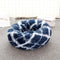 Navy Blue 50cm Cozy Round Pet Bed - Plush Cat & Dog Bed with Non-Slip Base, Machine Washable