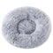 Grey 50cm Cozy Round Pet Bed - Plush Cat & Dog Bed with Non-Slip Base, Machine Washable