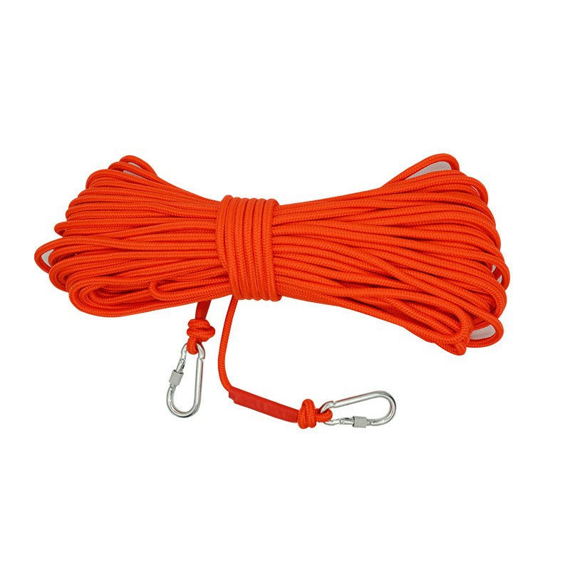 Orange With Wire Core Heavy Duty Adjustable Clothesline Set (4 Pack) - 10m Steel Wire Core Nylon Rope with Hooks for Outdoor & Camping