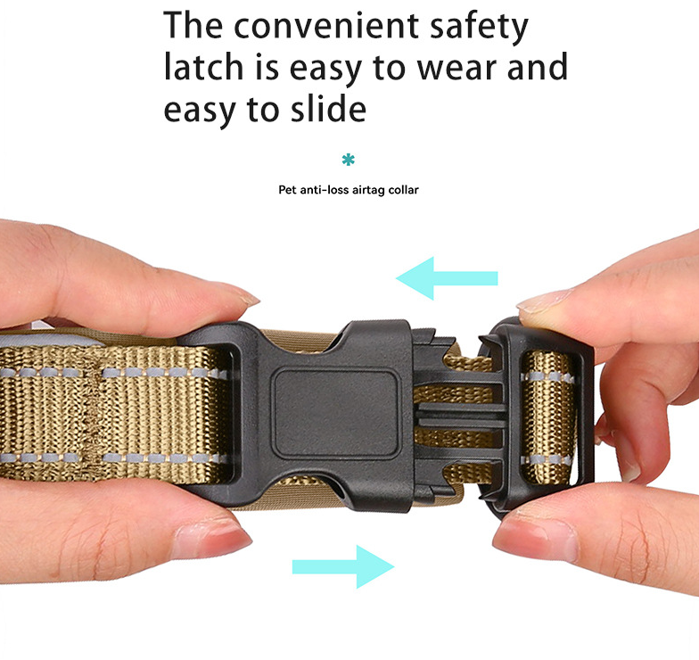 S Red Secure Nylon Dog Collar with Built-in Apple AirTag (not included) Holder Case - Pet Tracker Accessory