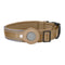 S Khaki Secure Nylon Dog Collar with Built-in Apple AirTag (not included) Holder Case - Pet Tracker Accessory