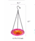 Pink Decorative Hanging Glass Flower Bird Bath - 8.1 Inch Vibrant Outdoor Garden Accent