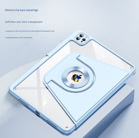 Black 360 Rotating Protective Case for iPad Air 5/4 & Pro 11 (2018-2022) with Pencil Holder