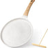 White 24cm Non-Stick Crepe Pan - Versatile Flat Skillet for Pancakes, Omelettes & Tortillas