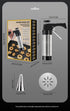 Black Deluxe Cookie Press & Icing Gun Set - 13 Discs & Multiple Nozzles for Baking & Decorating